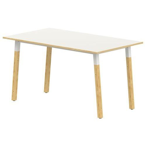Table 4 pieds inclinés métal/bois 80 x 80 cm stratifié ABS - Image 5