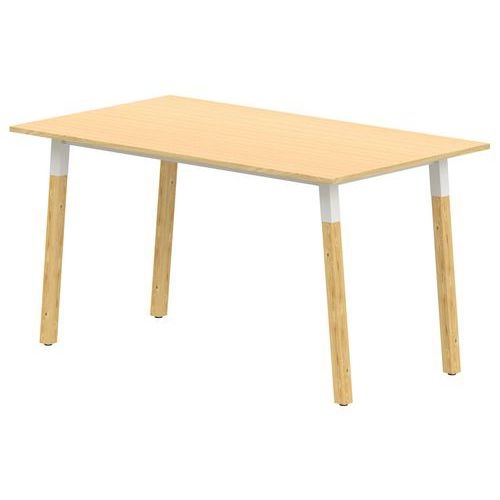 Table 4 pieds inclinés métal/bois 80 x 80 cm stratifié ABS - Image 4