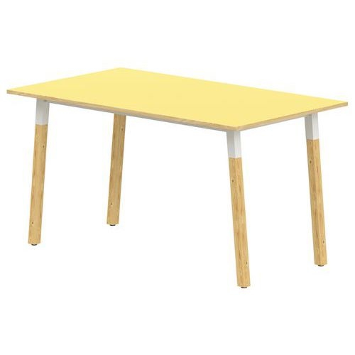Table 4 pieds inclinés métal/bois 160 x 80 cm stratifié ABS - Image 5