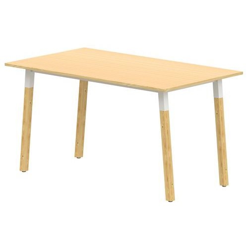 Table 4 pieds inclinés métal/bois 160 x 80 cm stratifié ABS - Image 4