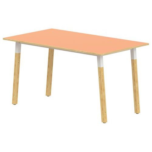Table 4 pieds inclinés métal/bois 180 x 80 cm stratifié ABS - Image 2