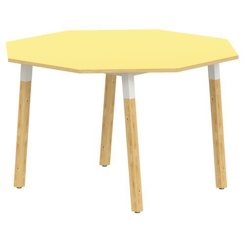 Table 4 pieds inclinés métal/bois octogonale Ø 120 cm stratifié ABS - Image 3