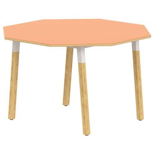 Table 4 pieds inclinés métal/bois octogonale Ø 120 cm stratifié ABS - Image 5