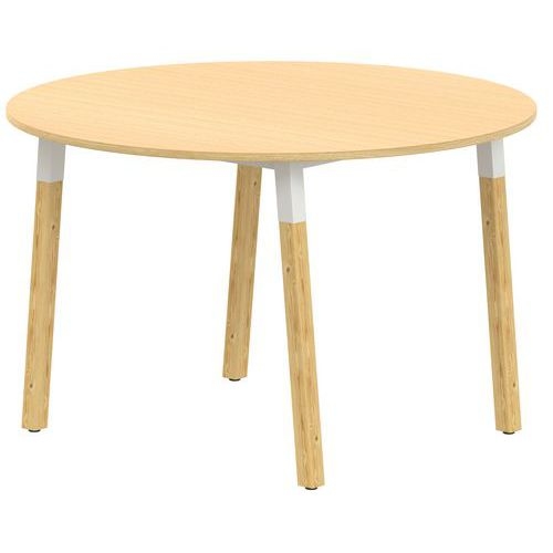 Table 4 pieds inclinés métal/bois ronde Ø 120 cm stratifié ABS - Image 5