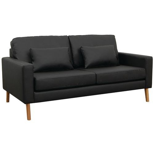 Canapé 3 places Stockolm enduit PVC noir - Image principale
