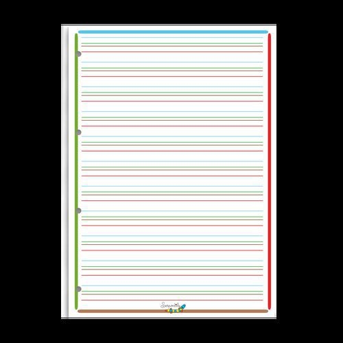 Page feuillet perforée simple interligne 3 mm 90 g 21 x 29,7 cm (Etui de 100) - Image 2
