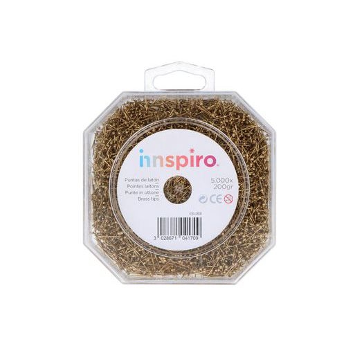 Pot 200 g pointes laiton têtes rondes 14 mm de long - Image principale