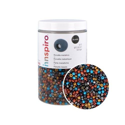 Bocal 500 grammes perles de rocaille Couleurs métallisées Ø 3.8mm - Image principale