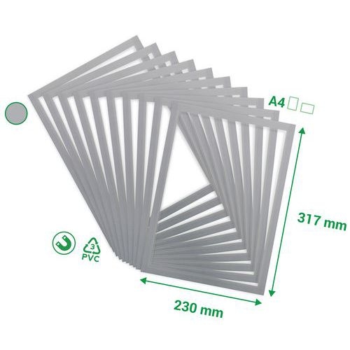 Lot de 10 Cadre d'affichage Magneto PRO Memo gris - Image 2
