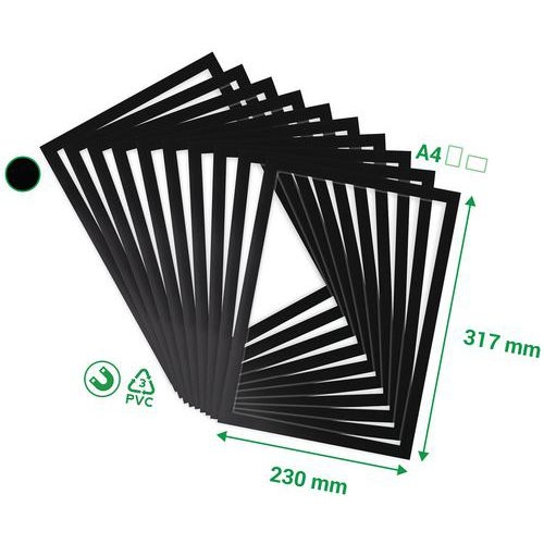 Lot de 10 Cadre d'affichage Magneto PRO Memo noir - Image 4