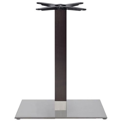 Pied de table Tiffany ht 109cm base rectang inox satiné - colonne hêtre wengué - Image principale