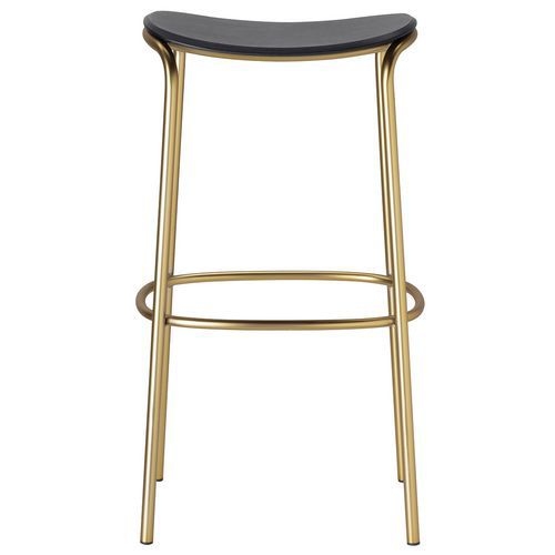 Tabouret Trick hauteur 75 cm bois chêne noir - doré - Image principale