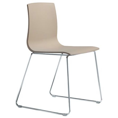 Lot de 2 chaises Alice piètement luge - taupe/chromé - Image principale