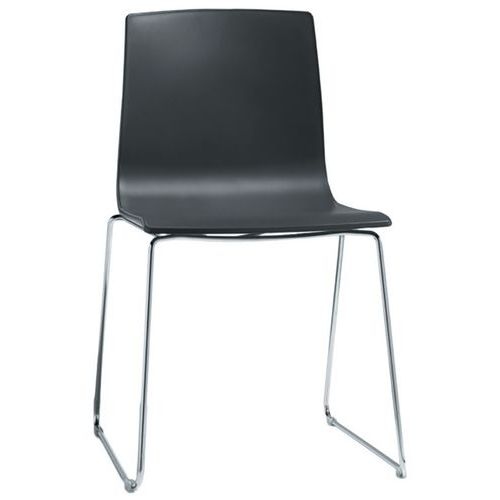 Lot de 2 chaises Alice piètement luge - anthracite/chromé - Image principale