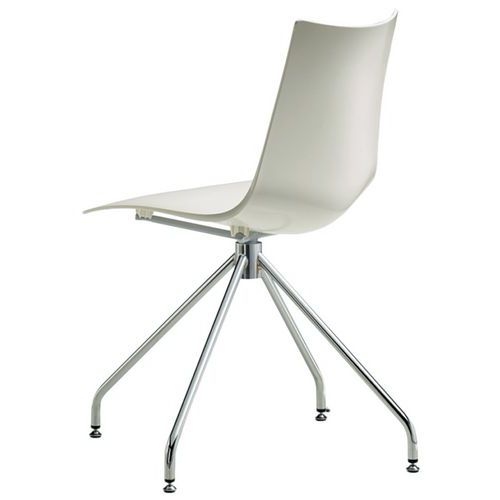 Lot de 2 chaises Zebra lin - pied pivotant chromé - Image principale