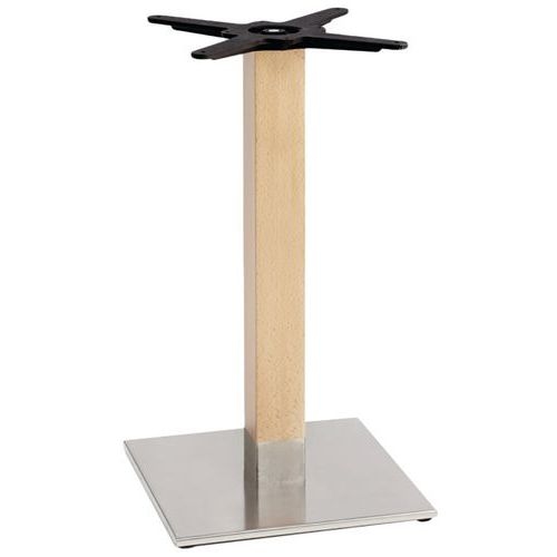 Pied de table Tiffany base carrée colonne hêtre S-CAB - Image 3