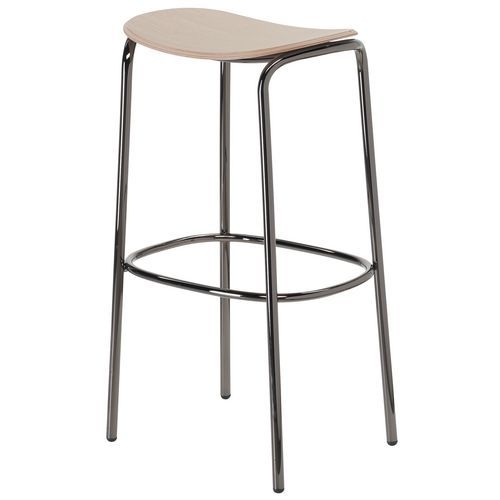 Tabouret Trick hauteur 65 et 75 cm assise bois S-CAB - Image 2