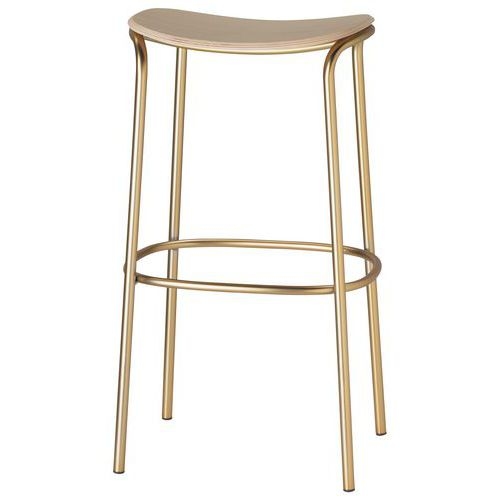 Tabouret Trick hauteur 65 et 75 cm assise bois S-CAB - Image 3