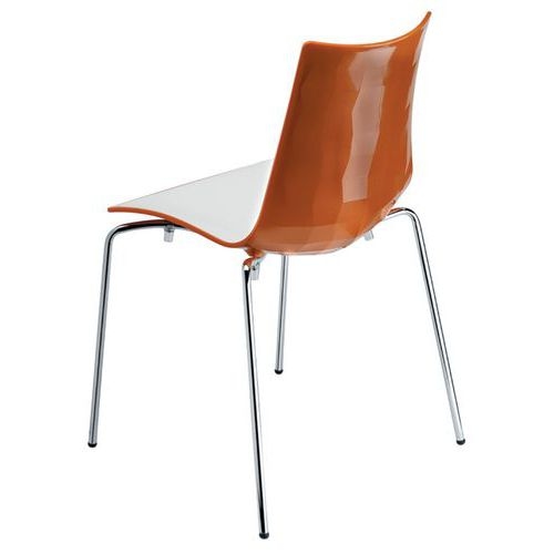 Chaises Zebra bicolore 4 pieds peint ou chromé lot de 4 S-CAB - Image 2