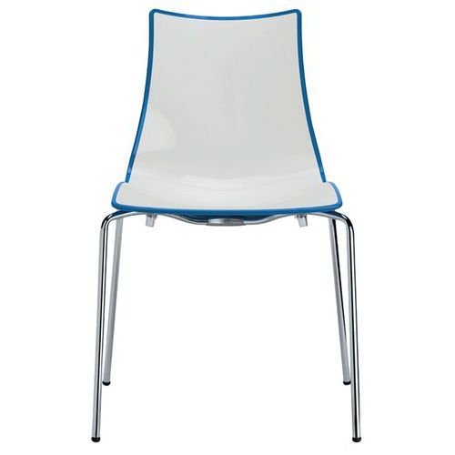 Chaises Zebra bicolore 4 pieds peint ou chromé lot de 4 S-CAB - Image principale