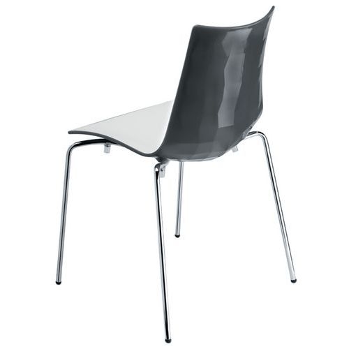 Chaises Zebra bicolore 4 pieds peint ou chromé lot de 4 S-CAB - Image 3