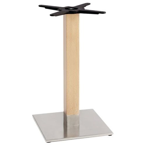 Pied de table Tiffany base carrée colonne hêtre S-CAB - Image principale
