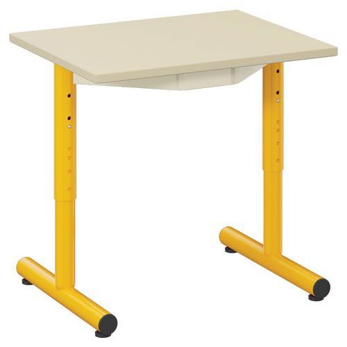 Table Frimousse 60 x 50 cm réglable T1 à T4 mélaminé coquille oeuf jaune 1003 - Image principale