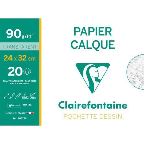 Pochette 20 feuilles papier calque 24x32 90g - Image principale