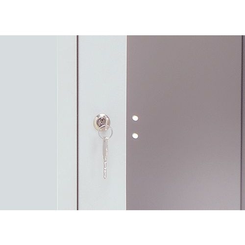 Vestiaire porte transparente 4 cases - 1 colonne lg 40cm Gris/Gris - Image 4