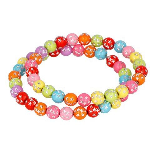 Bocal 750 perles plastique rondes étoiles dia 7,5 trou 1.5 - Image 2