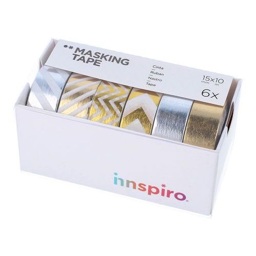 Lot 6 rouleaux masking tape doré/argenté 15 mm x 10 m - Image 2
