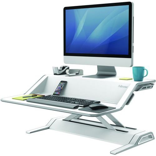 Plateforme de travail assis-debout Lotus - Blanc - Image 3