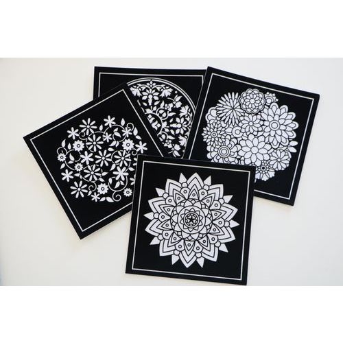 Set de 4 cartes velours - Mandalas - Image principale