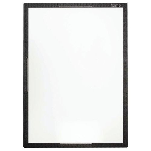 Tableau Flomo 93x128cm en acier émaillé blanc encadrement noir - Image principale