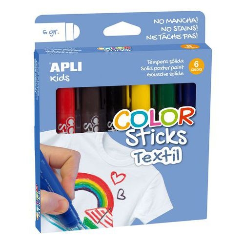 Pochette 6 tubes 6g gouache solide textile - Image principale