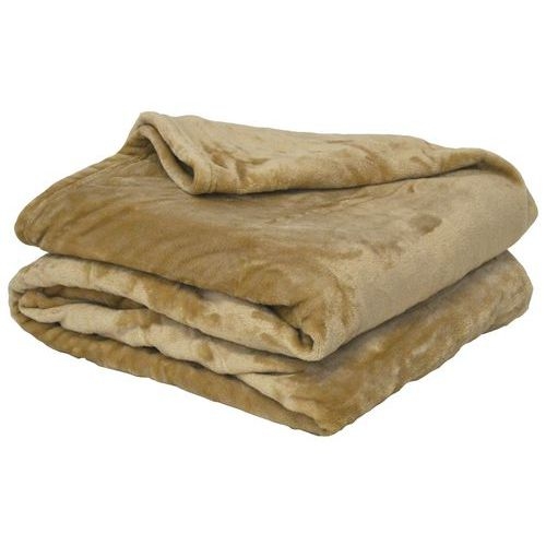 Lot de 5 plaids microflanelle microfibre 130 x 170 cm Beige - Image principale