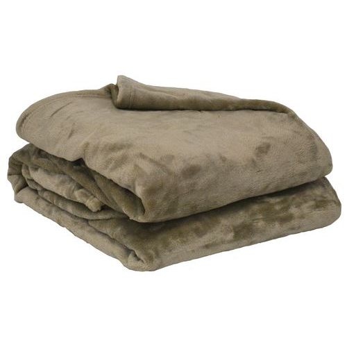 Lot de 5 plaids microflanelle microfibre 130 x 170 cm Taupe - Image principale