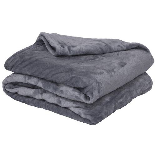 Lot de 5 plaids microflanelle microfibre 130 x 170 cm Acier - Image principale