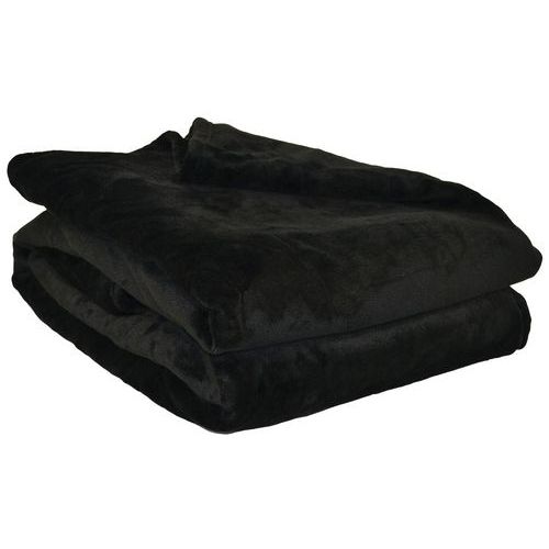Lot de 5 plaids microflanelle microfibre 130 x 170 cm Noir - Image principale