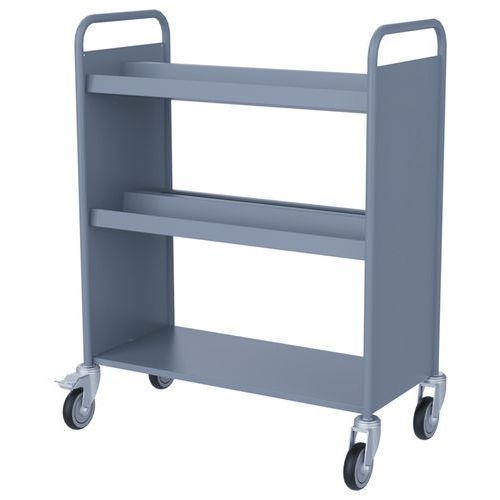 Chariot à livres 4 bacs CD DVD double face gris 7040 - Image principale