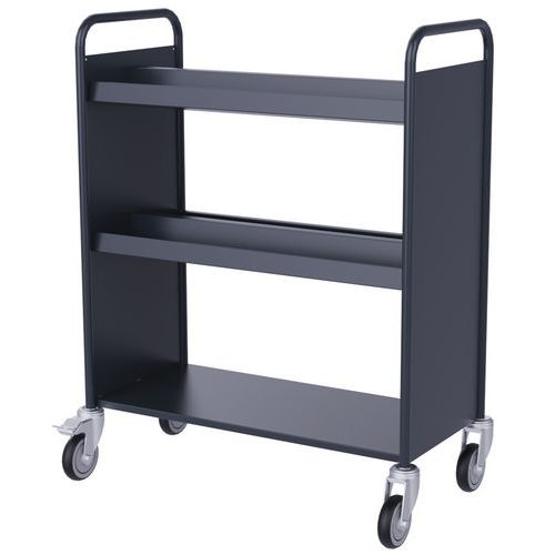 Chariot à livres 4 bacs CD DVD double face anthracite 7016 - Image principale