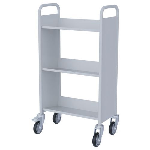 Chariot à livres 3 tablettes inclinées simple face blanc 9003 - Image 2