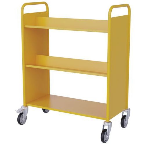 Chariot à livres double face, 4 tablettes inclinées - Image 2