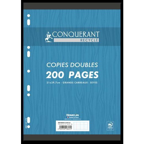 Paquet 50 copies doubles 90g 200 pages papier 100% recyclé - Image principale