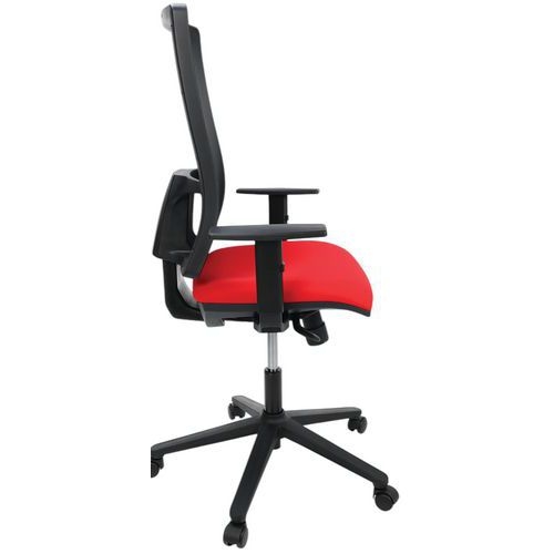 Fauteuil Office dossier résille assise tissu coloris rouge - Image 7