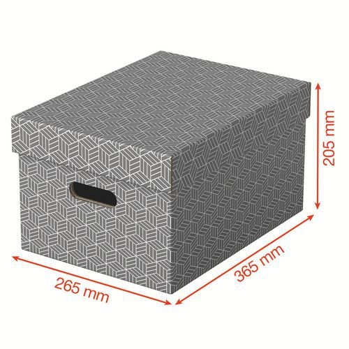 Boîtes de rangement Esselte Home, format M, gris, x3 - Image 3