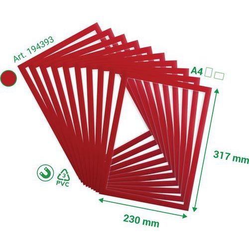 Lot de 10 Cadre d'affichage Magneto PRO Memo rouge - Image 7