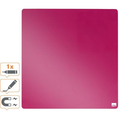 Tableau mémo carré magnétique - 360 x 360 mm - rose- Nobo - Image 3