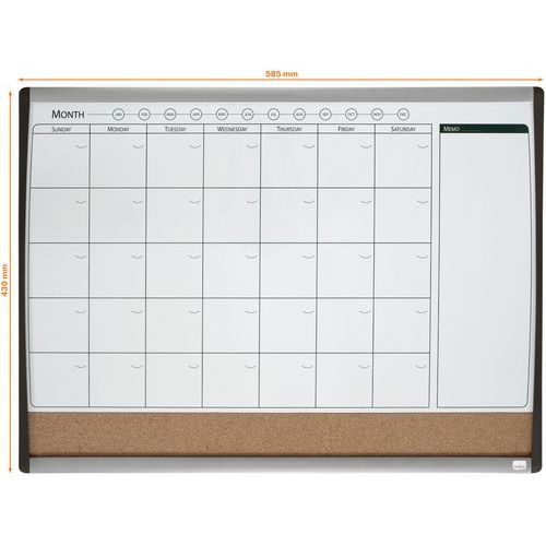 Tableau magnétique mensuel -  mixte - 85x430 mm - Nobo - Image 4
