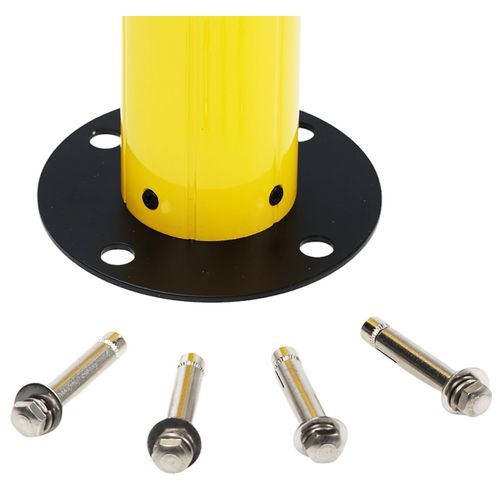 Poteau de balisage Jaune à fixer au sol Sangle de 2 m Noir/jaune - Image 4
